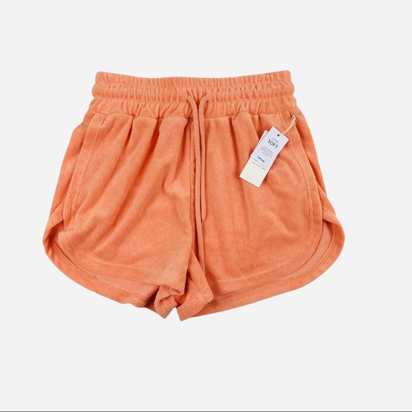 Reflex NWT French Terry Cloth lounge high waist drawstring Shorts with pockets - Picture 2 of 6